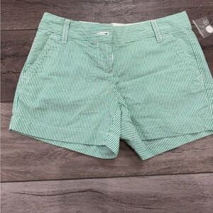 Crown & Ivy Green Striped Women's Shorts